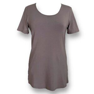 UBU Earth Womens Tee Sz S Gray Bamboo Jersey Longline Minimalist T-shirt Top